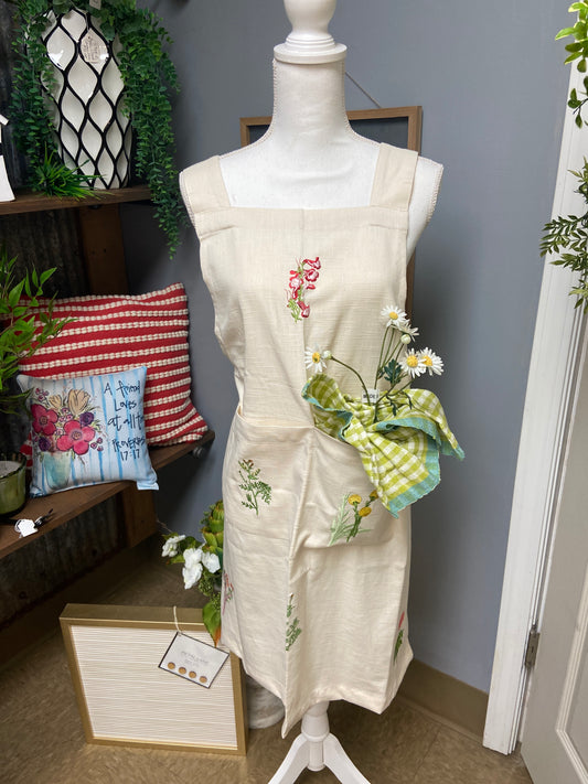 43005 Botanical Embroidered Apron    (25)