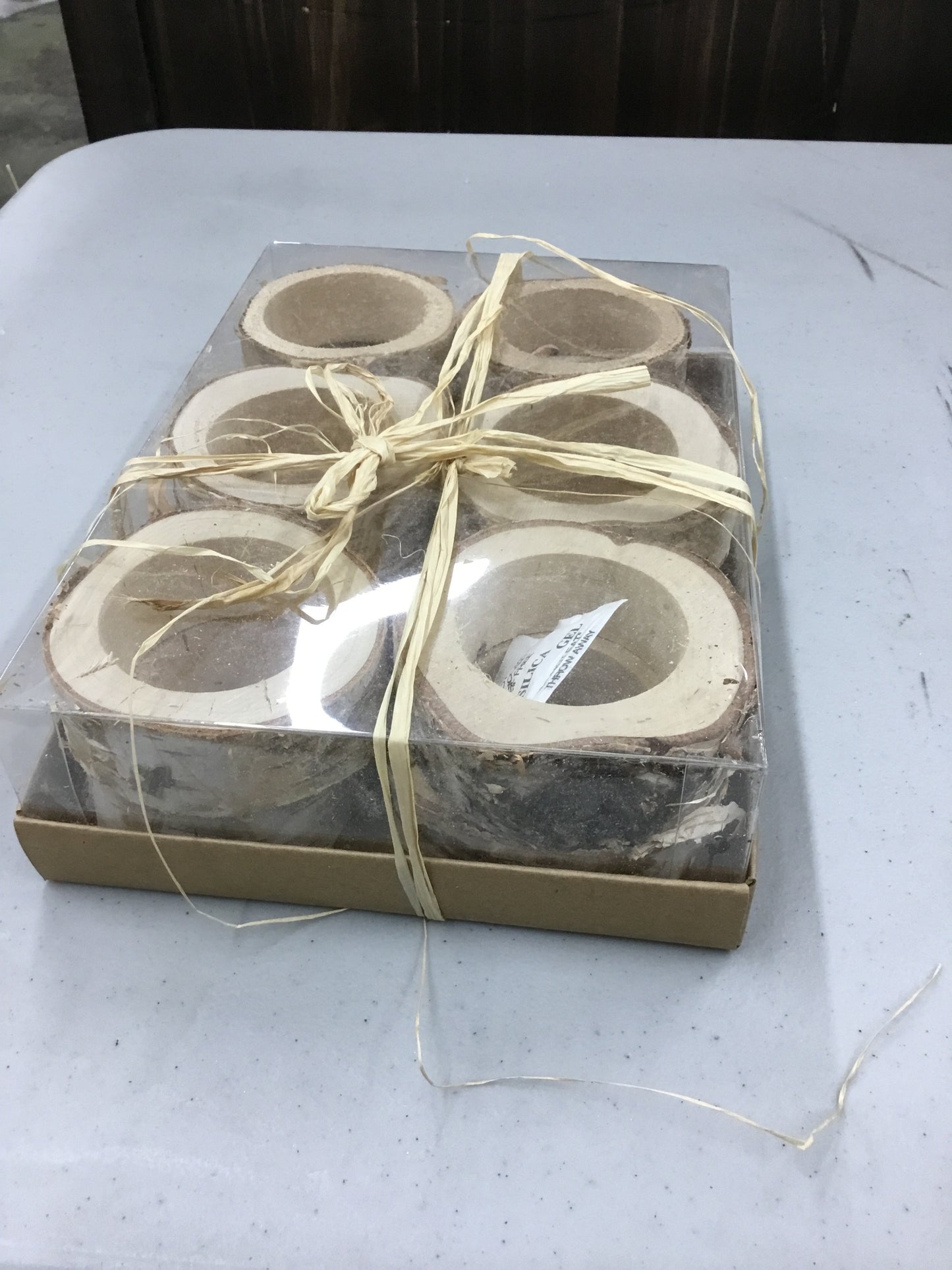 6 Xs0960-CC Birch Wood Napkin Rings Box Of 12
