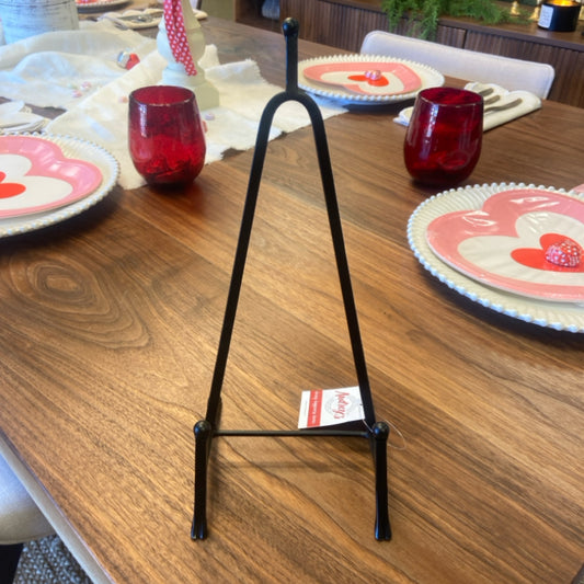Black metal table easel