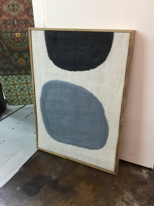 Ehm101B Blue Circles Woolen Felt Abstract Wall Art