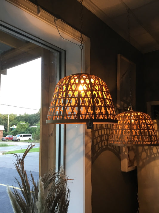 6  Wicker Basket Light