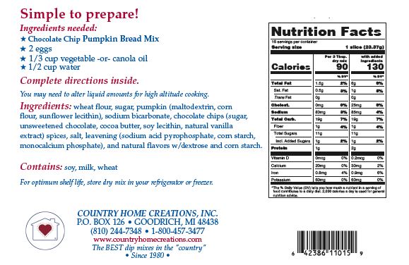 Chocolate Chip Pumpkin Bread mix