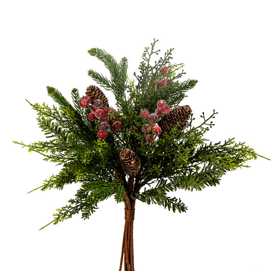 18" Mixed Pine with Berry Pick Bundle