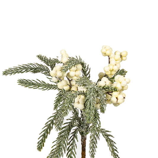 9" Pine with Berry Pick-Cream